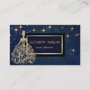 Cartão De Visita Elegantes Estrelas Glamourosas Modernas Vestido Do