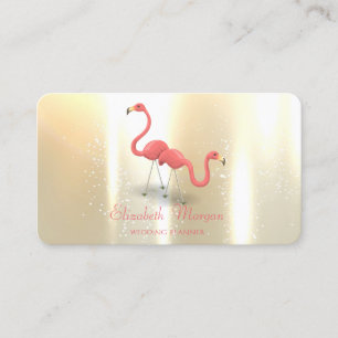 Cartão De Visita Elegantes Flamingos Modernos Engraçados e Garotas