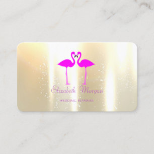 Cartão De Visita Elegantes Flamingos Rosa Engraçadinhas Modernas Ap
