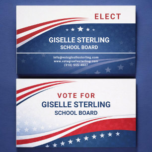 Cartão De Visita Eleitor da Campanha Eleitoral do Conselho Escolar