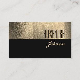 Cartão De Visita Elemento Elegante Simples Amarelo Dourado e Preto