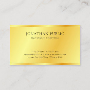 Cartão De Visita Elemento metálico Dourado personalizado Faux