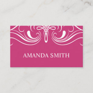 Cartão De Visita Elementos para ricos Simples Fúcsia
