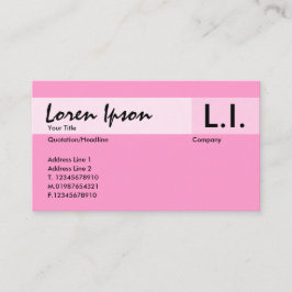 Cartão De Visita Elementos Químicos - Rosa