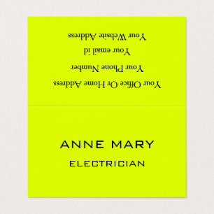 Cartão De Visita Eletricista Amarelo Neon Eletricidade Moderno Tend