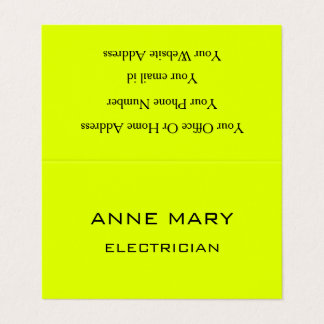 Cartão De Visita Eletricista Amarelo Neon Eletricidade Moderno Tend