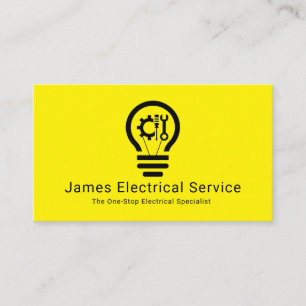 Cartão De Visita Eletricista de Lâmpada Minimalista Simples