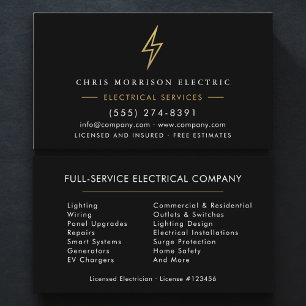 Cartão De Visita Eletricista – Empresa Elétrica Profissional