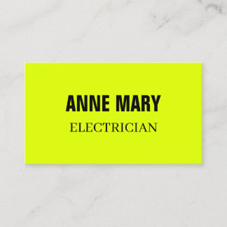 Cartão De Visita Eletricista Fluorescente Neon Amarelo Eletricidade