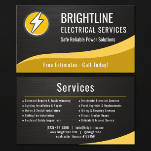 Cartão De Visita Eletricista Metálico