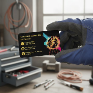 Cartão De Visita Eletricista Moderno Tendência Legal Elétrico