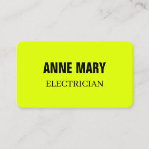Cartão De Visita Eletricista Neon Amarelo Fluorescente Eletricidade