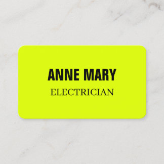 Cartão De Visita Eletricista Neon Amarelo Fluorescente Eletricidade