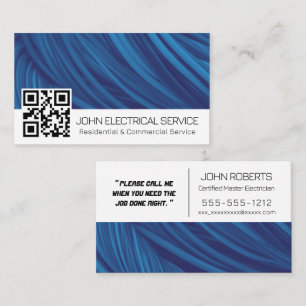 Cartão De Visita Eletricista profissional com código QR