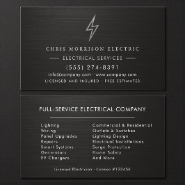 Cartão De Visita Eletricista Profissional Metálico Empresa Elétrica
