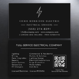 Cartão De Visita Eletricista – Serviço Elétrico Black Silver