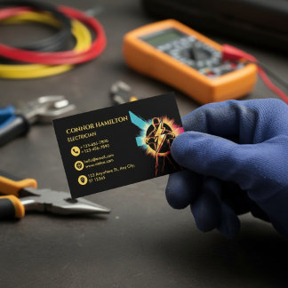 Cartão De Visita Elétrico Legal Relâmpago Moderno Trendy