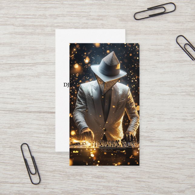 Cartão de visita Eletrônico de Jockey de Disco DJ (Frente/Verso In Situ)