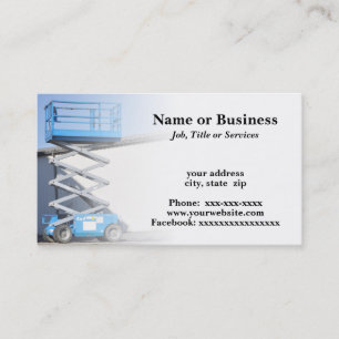 Cartão De Visita elevador de tesoura ou plataforma
