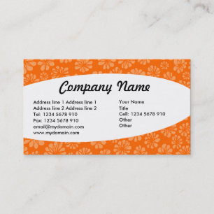 Cartão De Visita Elíptico - Laranja Floral