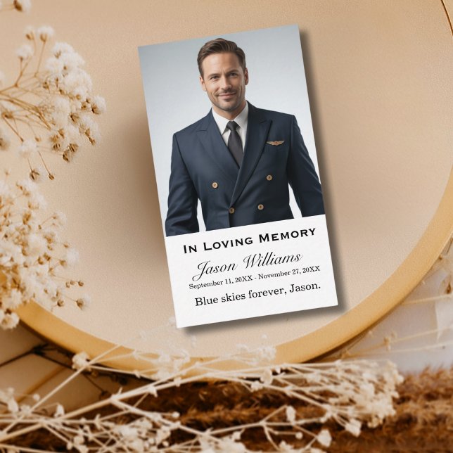 Cartão De Visita Em Adorando Memória Foto Funeral Memorial Prayer (Criador carregado)