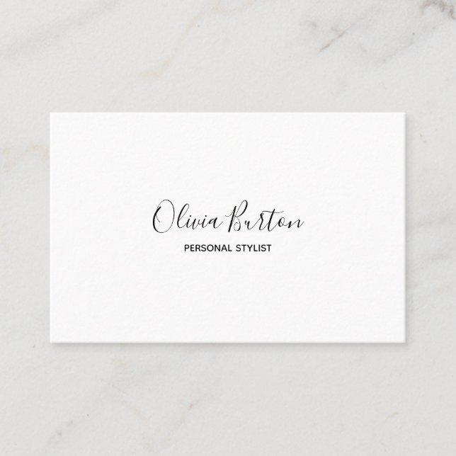 Cartão de visita em estilo simples. Preto e Branco (Frente)