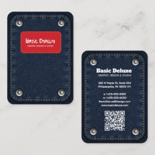 Cartão de Visita em Grelê de Denim Rústico Jean