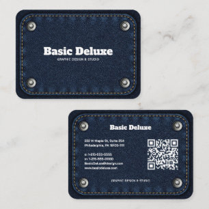 Cartão de Visita em Grelê de Denim Rústico Jeans