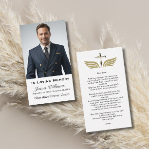 Cartão De Visita Em Memória Funeral Memorial Foto Oração