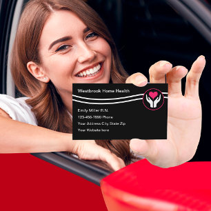 Cartão De Visita Emblem do coração para saúde doméstica