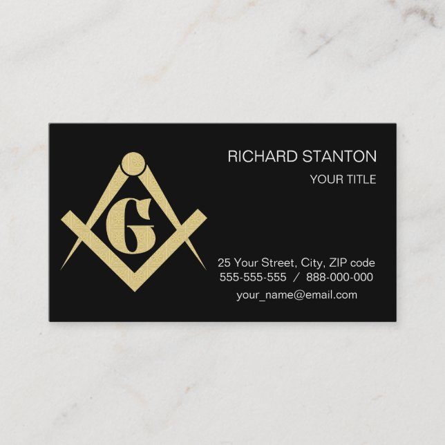Cartão De Visita Emblema de Freemasonry (Frente)