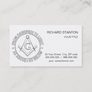 Cartão De Visita Emblema de Freemasonry