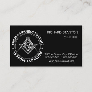 Cartão De Visita Emblema de Freemasonry