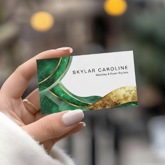 Cartão De Visita Emerald Gold Wedding and Event Stylists