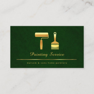 Cartão De Visita Emerald Green Elegance Dourados Brushes