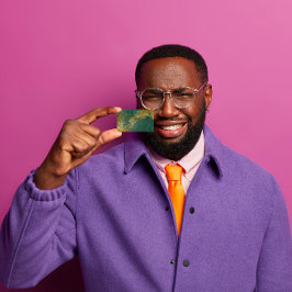 Cartão De Visita Emerald Green Grungy - Vip Dourado angustiado