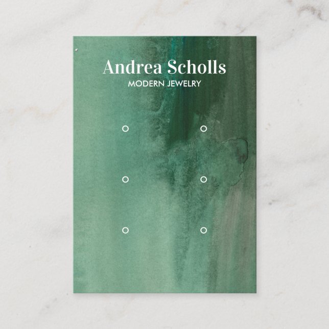 Cartão De Visita Emerald Green Jewelry 3 Earration Display (Frente)