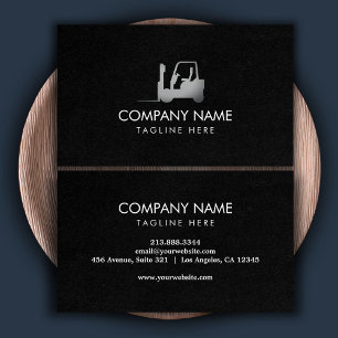 Cartão De Visita Empilhador branco preto, Logística - Profissional