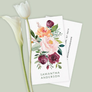 Cartão De Visita Empreendedor de Buquê Floral Feminina Russo