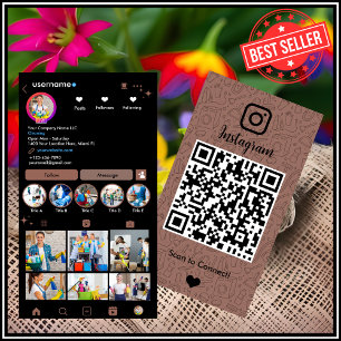 Cartão De Visita Empregada Código QR Terracota