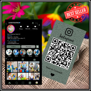 Cartão De Visita Empregada Limpeza Instagram Verde Sage Limpeza QR