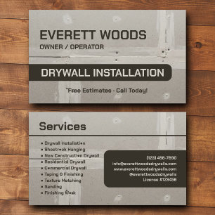 Cartão De Visita Empreiteiro de Instalação de Drywall Marca Persona