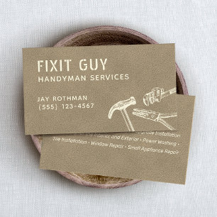 Cartão De Visita Empreiteiro Handyman Hammer Wrench Pliers