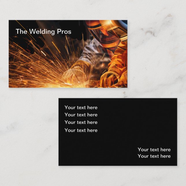 Cartão De Visita Empreiteiros De Construção De Soldadura (Frente/Verso)