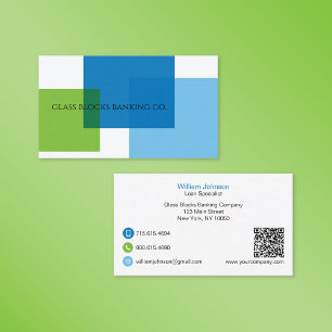 Cartão De Visita Empresa Bancária Glass Blocks