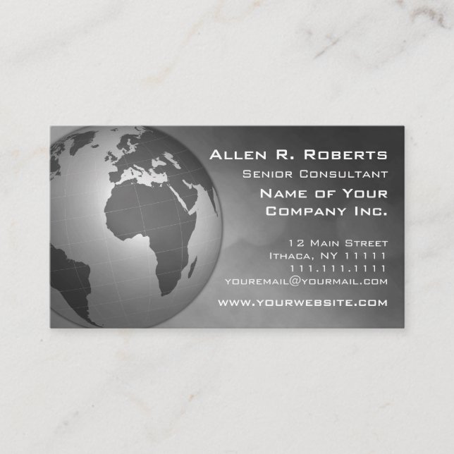 Cartão De Visita Empresa comercial internacional incorporada global (Frente)