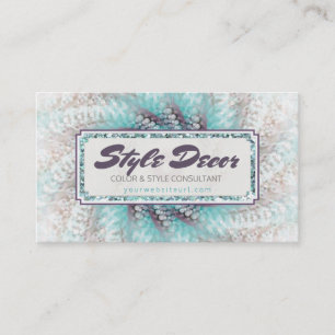 Cartão De Visita Empresa consultora   Cabeça de Abstrato Aqua