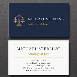 Cartão De Visita Empresa de advocacia profissional Marinho Azul Dou