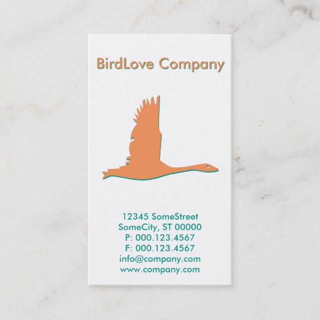 Cartão De Visita empresa de aves personalizada (Frente)