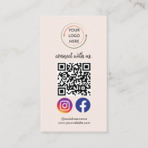 Empresa de Código QR de Mídia Social Rosa Moderna